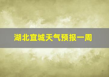 湖北宜城天气预报一周