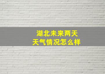 湖北未来两天天气情况怎么样