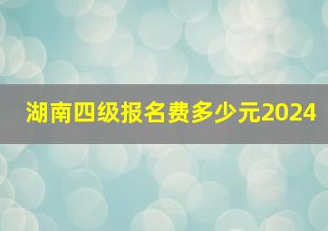 湖南四级报名费多少元2024