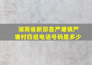 湖南省新邵县严塘镇严塘村四组电话号码是多少