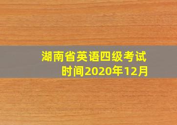 湖南省英语四级考试时间2020年12月