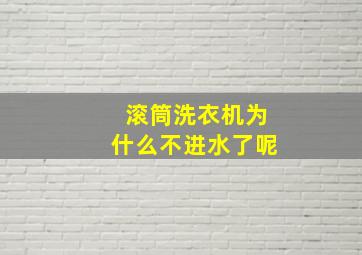 滚筒洗衣机为什么不进水了呢