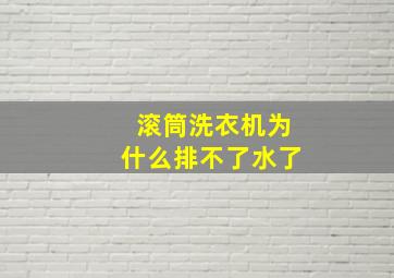 滚筒洗衣机为什么排不了水了