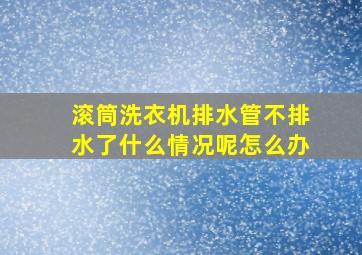 滚筒洗衣机排水管不排水了什么情况呢怎么办