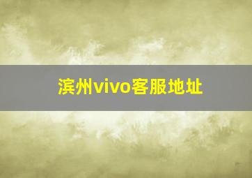 滨州vivo客服地址