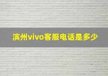 滨州vivo客服电话是多少