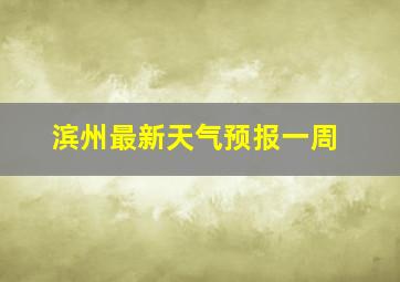 滨州最新天气预报一周