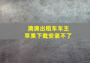 滴滴出租车车主苹果下载安装不了