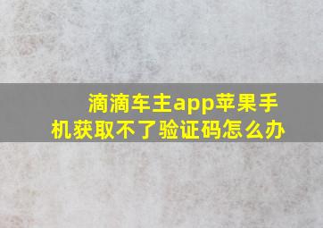 滴滴车主app苹果手机获取不了验证码怎么办