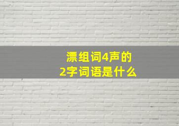 漂组词4声的2字词语是什么