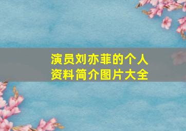 演员刘亦菲的个人资料简介图片大全