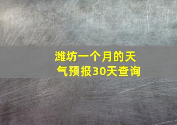 潍坊一个月的天气预报30天查询