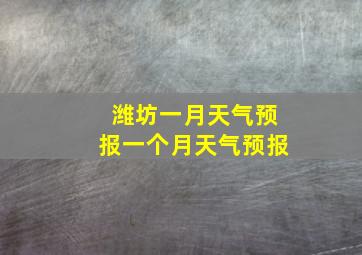 潍坊一月天气预报一个月天气预报