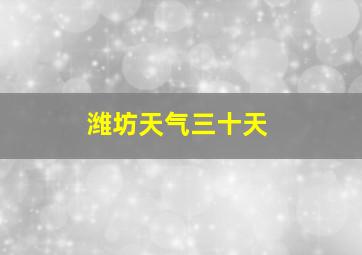 潍坊天气三十天