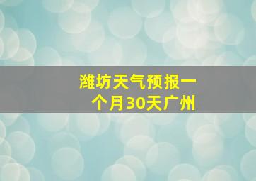 潍坊天气预报一个月30天广州