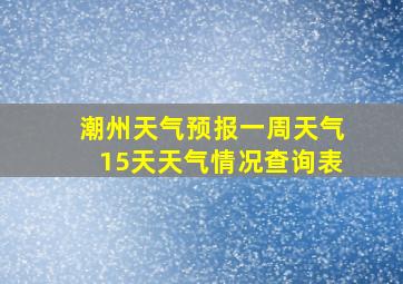 潮州天气预报一周天气15天天气情况查询表