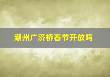 潮州广济桥春节开放吗