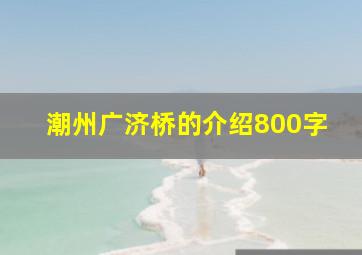 潮州广济桥的介绍800字