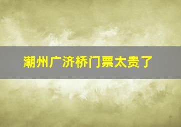 潮州广济桥门票太贵了