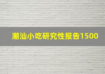 潮汕小吃研究性报告1500