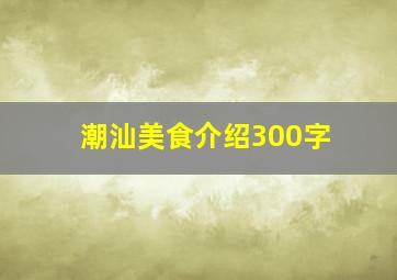 潮汕美食介绍300字