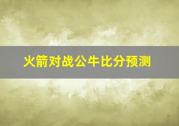 火箭对战公牛比分预测