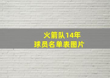 火箭队14年球员名单表图片