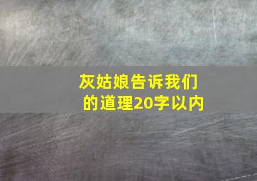 灰姑娘告诉我们的道理20字以内