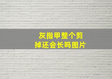 灰指甲整个剪掉还会长吗图片