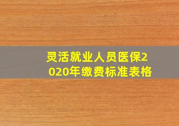 灵活就业人员医保2020年缴费标准表格