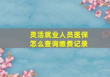 灵活就业人员医保怎么查询缴费记录