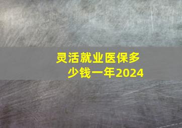 灵活就业医保多少钱一年2024