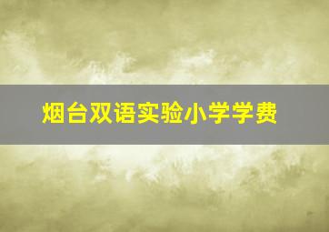 烟台双语实验小学学费