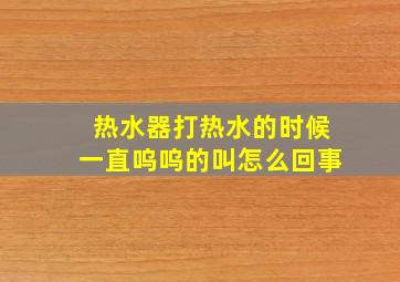 热水器打热水的时候一直呜呜的叫怎么回事