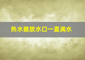 热水器放水口一直滴水