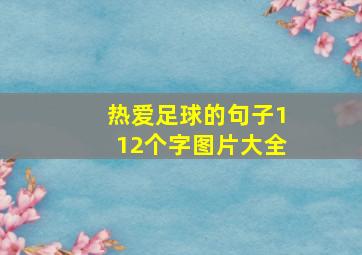 热爱足球的句子112个字图片大全