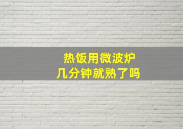 热饭用微波炉几分钟就熟了吗