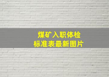 煤矿入职体检标准表最新图片