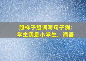 照样子组词写句子例:学生我是小学生。词语