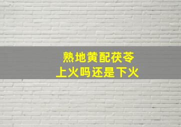 熟地黄配茯苓上火吗还是下火