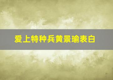 爱上特种兵黄景瑜表白