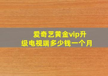 爱奇艺黄金vip升级电视端多少钱一个月