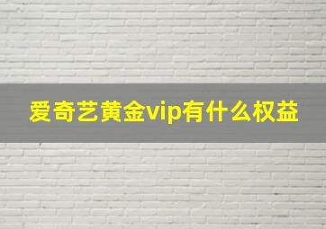 爱奇艺黄金vip有什么权益