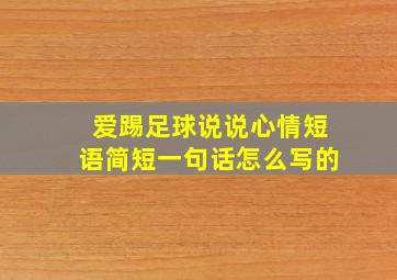 爱踢足球说说心情短语简短一句话怎么写的