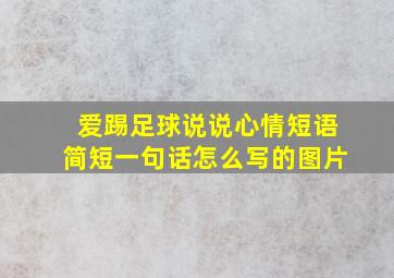 爱踢足球说说心情短语简短一句话怎么写的图片