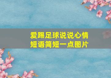 爱踢足球说说心情短语简短一点图片