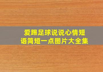 爱踢足球说说心情短语简短一点图片大全集