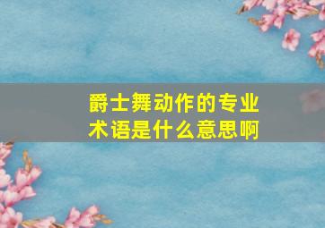 爵士舞动作的专业术语是什么意思啊