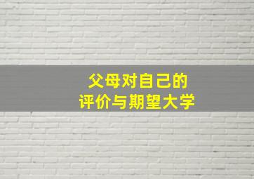 父母对自己的评价与期望大学