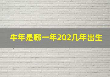 牛年是哪一年202几年出生